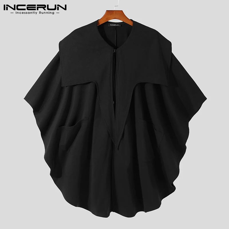 Handsome New Men's Hot Sale Windbreaker Fashion All-match Simple Loose Casual Streetwear Cloak Long Cloak Jackets S-5XL INCERUN