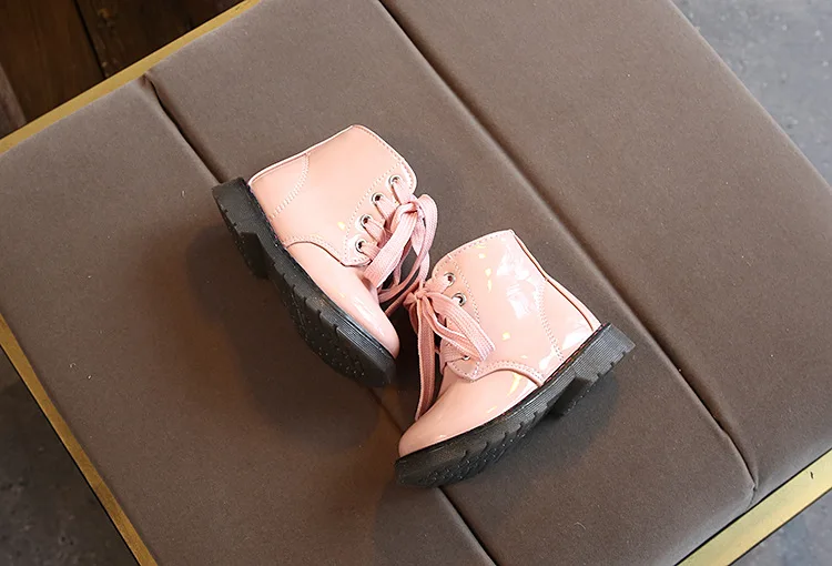 JUSTSL Autumn Winter Children's Martin Boots Girls Boys Short Boots Baby Kids Plus Velvet Waterproof Cotton Shoes