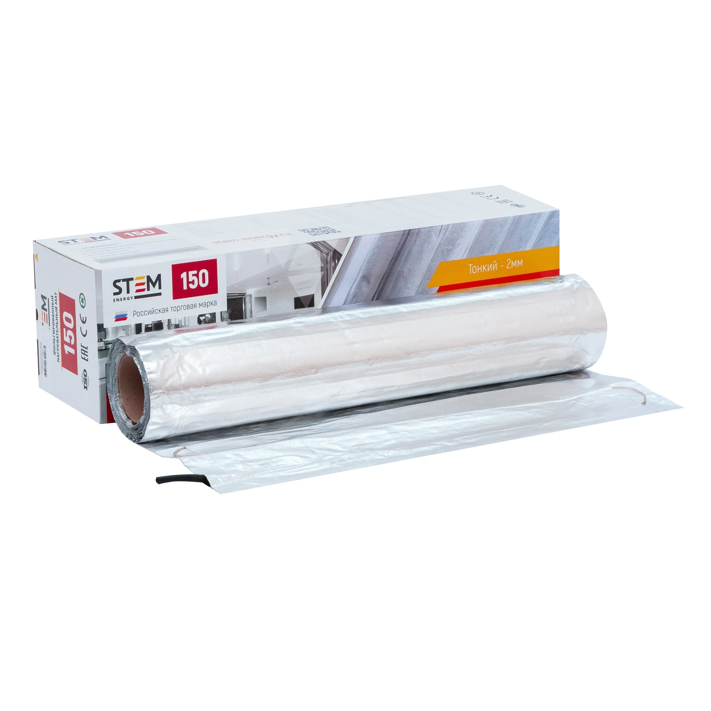 Электрический фольгированный теплый пол STEM Energy 1 кв. м 150 Вт. Тонкий под линолеум