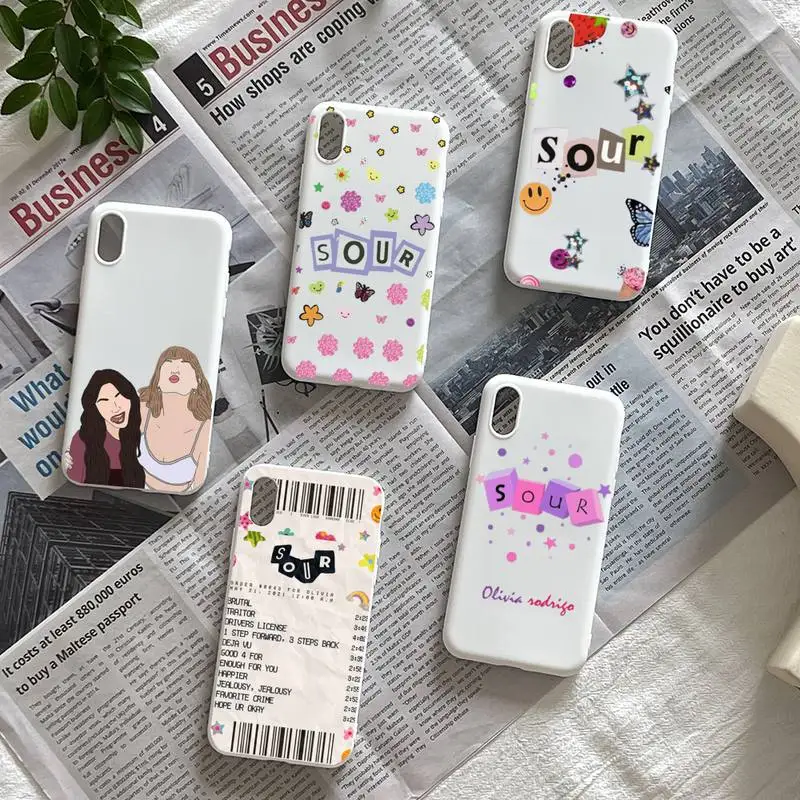 

Olivia Rodrigo - SOUR Phone Case For Iphone 7 8 Plus X Xs Max Xr 11 12 13 Mini Pro Max SE2 Soft Candy Color Cover Shell