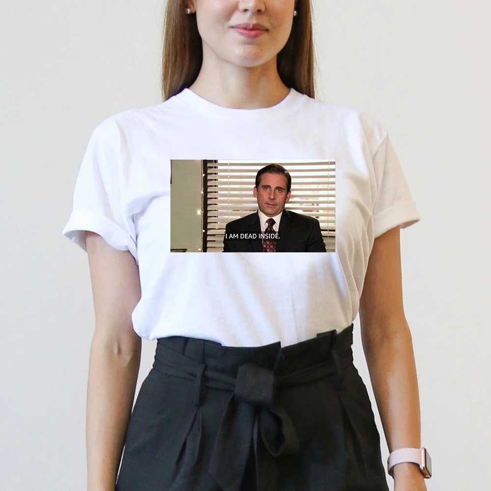 Забавная футболка с надписью I Am Dead Inside изображением офиса Майкла Скотта Модная