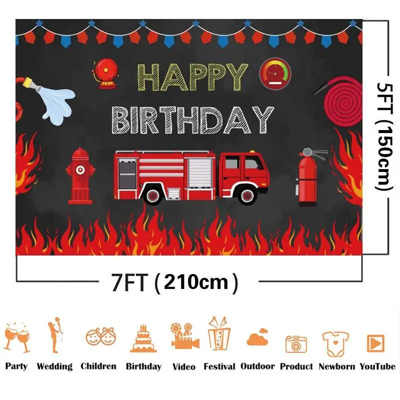 Маленький пожарный серии мультфильм фон для дня рождения маленьких мальчиков