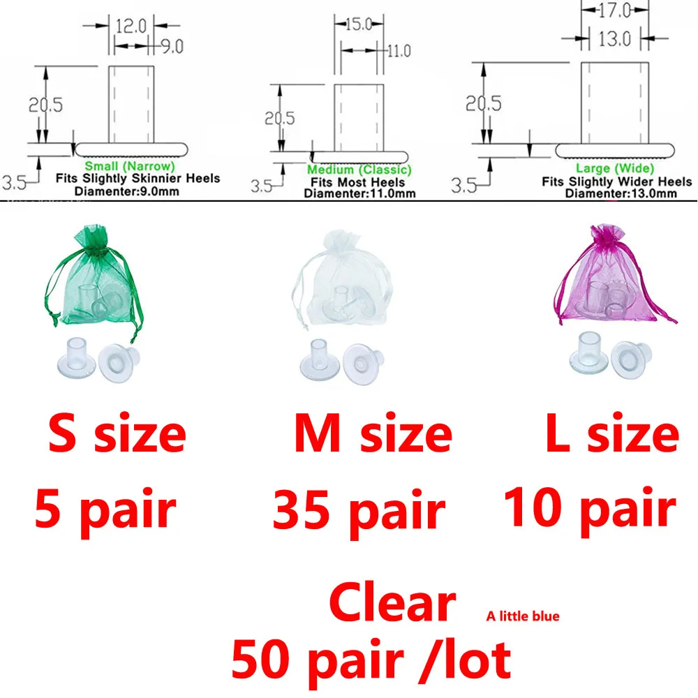Clear S5 M35 L10 50 пар/лот Пятки Протекторы высокий Heeler шпильки танцевальные Чехлы противоскользящая Силиконовая полоска от натирания на пятку пробка для невесты сувенир для свадебной вечеринки - Цвет: Clear S5 M35 L10