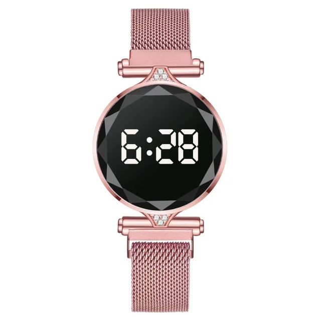

2021 New Fashion Women Magnetic Quartz Wristwatch Rose Gold LED Digital Bracelet Watch Quartz Watch Gift Reloj Mujer Montre