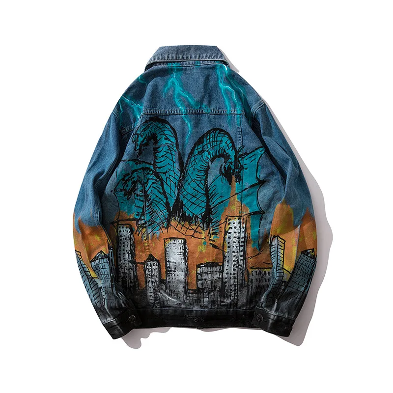 Винтажная джинсовая куртка для мужчин рваные джинсовые куртки в стиле хип хоп