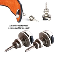 1 pair guitar strap locks peg pins copper alloy guitar strap mount flat head buttons accessories