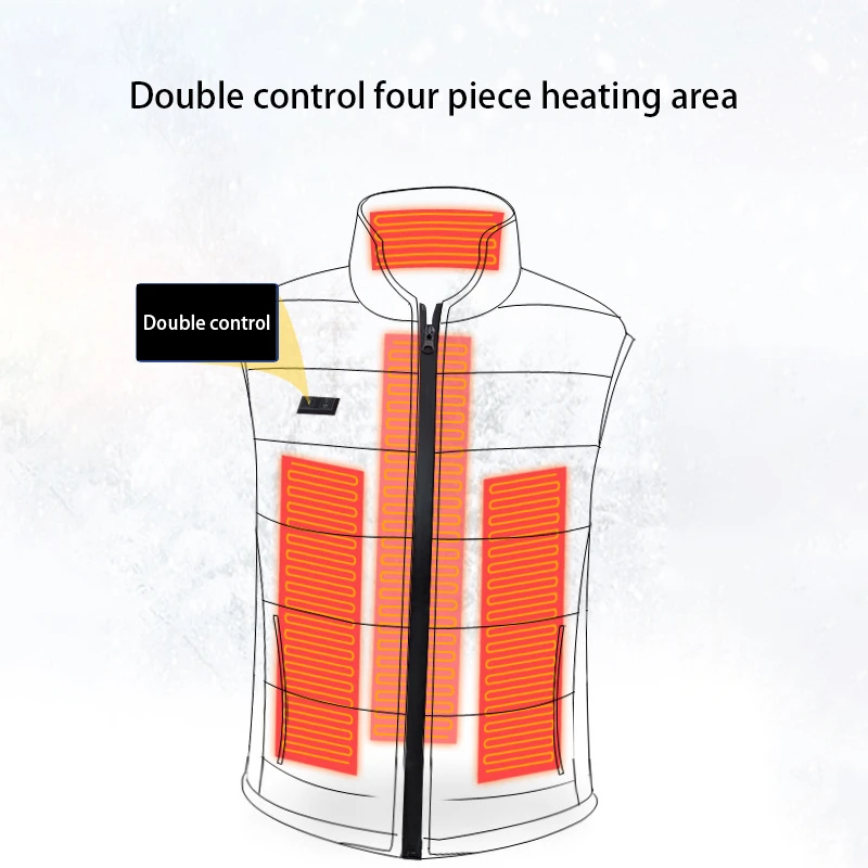Утепленный жилет с двойным USB управлением хлопковая куртка для альпинизма лыжная