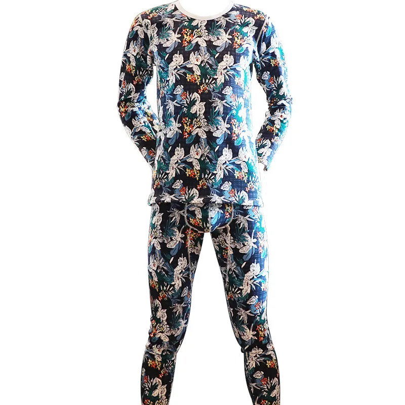 Новая модная мужская теплая зимняя длинная футболка рукав кальсоны хлопок