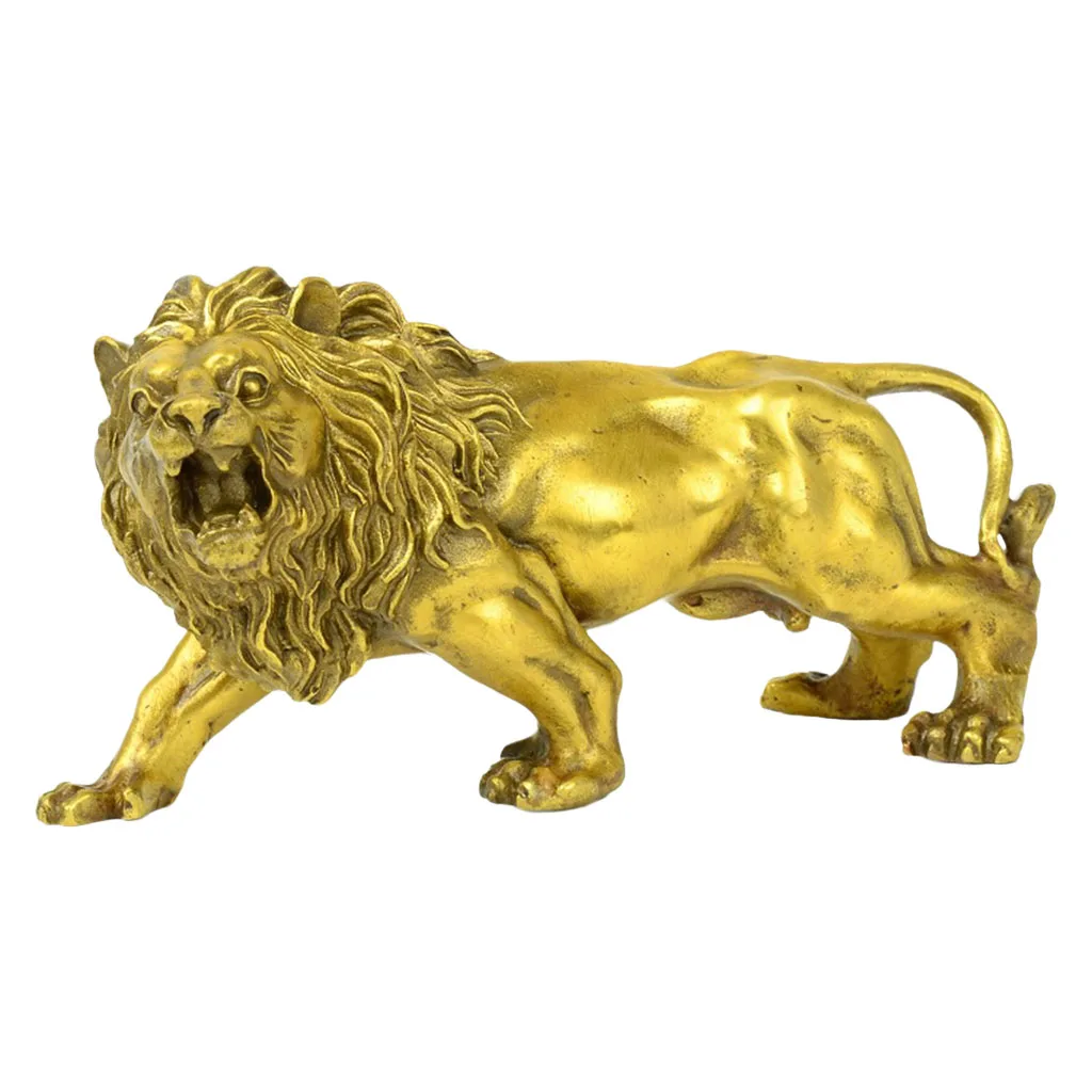 Скульптура льва для дома и офиса бара Мужская Медная Статуя Льва модель поделки