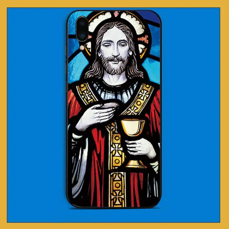

Angel Church Jesus Stained Glass Window Phone Case for Huawei Y 6 9 7 5 8s prime 2019 2018 enjoy 7 plus