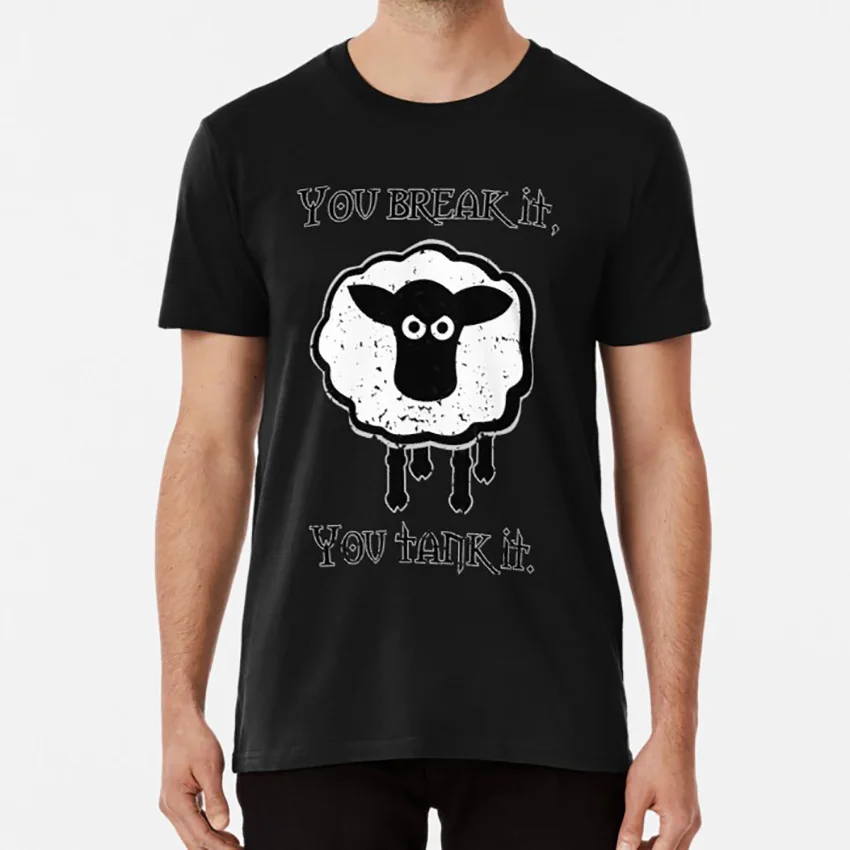You Tank It sheep (distressed) Футболка wow mage noob newb контроль толпы|Мужские футболки| |