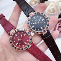 luxury top brand fashion ladies watches leather band women quartz watch casul diamond watches for ladies gift