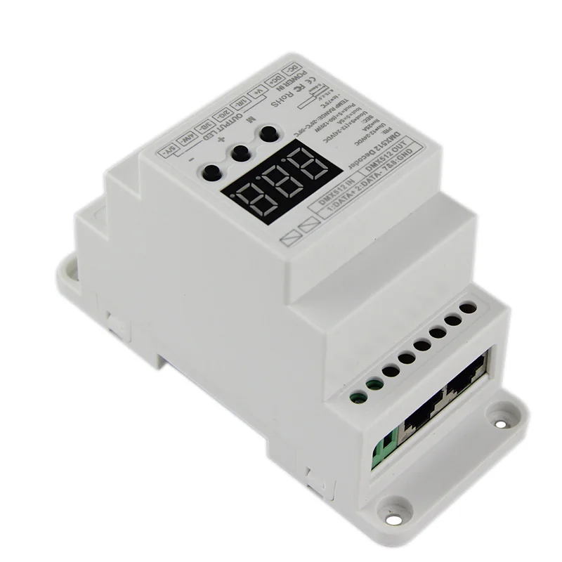 BC 835 DIN RJ45 ID вход 5A * 5CH выход DC12 24V DMX512/1990 контроллер декодера для светодиодной