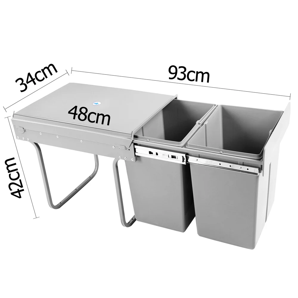 Functional Aesthetical Dual Side Pull Out Rubbish Waste Basket With 2 Compartments 20L Large Capacity Bins V2 | Дом и сад