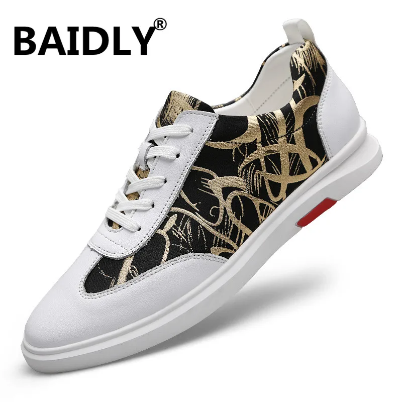 Мужская обувь из натуральной коровьей кожи Модные Мужские дышащие сникеры в