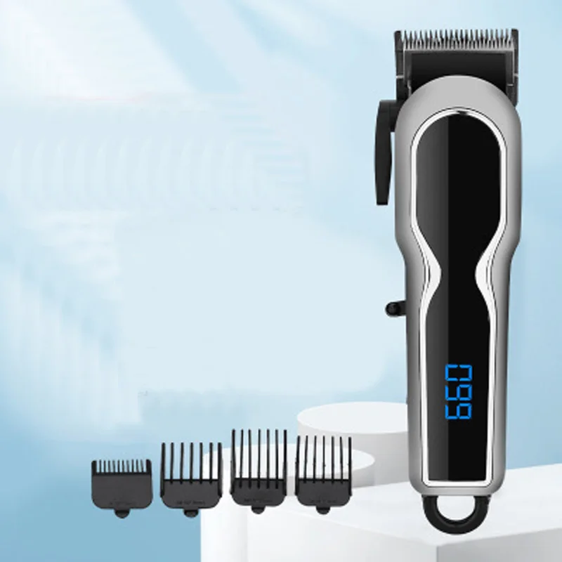 

Professional LCD Digital Hair Trimmer Rechargeable Electric Hair Clipper Men Cordless Haircut Adjustable Ceramic Blade With Comb