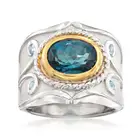 Необычные двухцветные кольца с инкрустированным синим кристаллом из циркония для женщин, изысканные свадебные кольца, модные ювелирные изделия