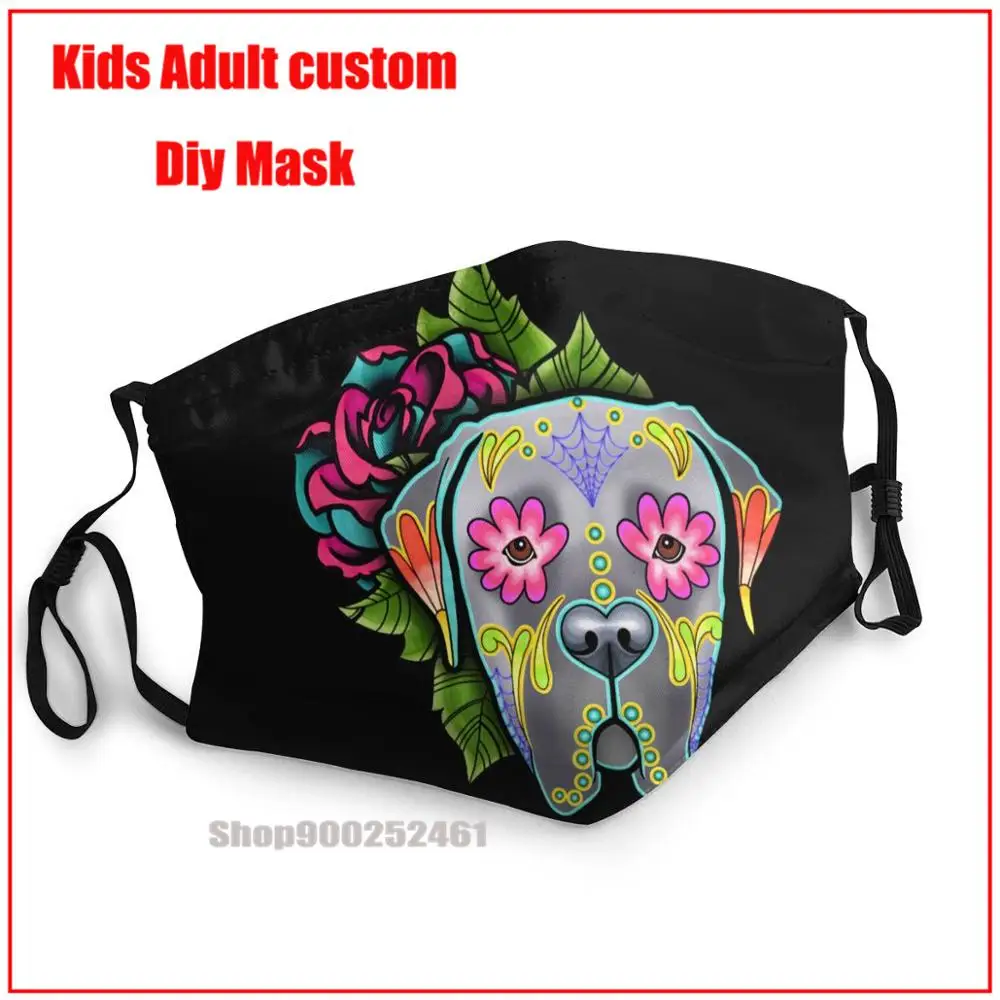 

Cool Sugar Skull Dog DIY маска для лица, модная маска для лица, моющаяся маска для рта, хлопковая маска pm2.5, Забавный принт, гримаса, призрак