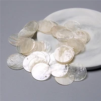 natural shell 20pcslot transparent mother of pearl round flake jewelry accessory handmade for necklace earrings bracelet charm
