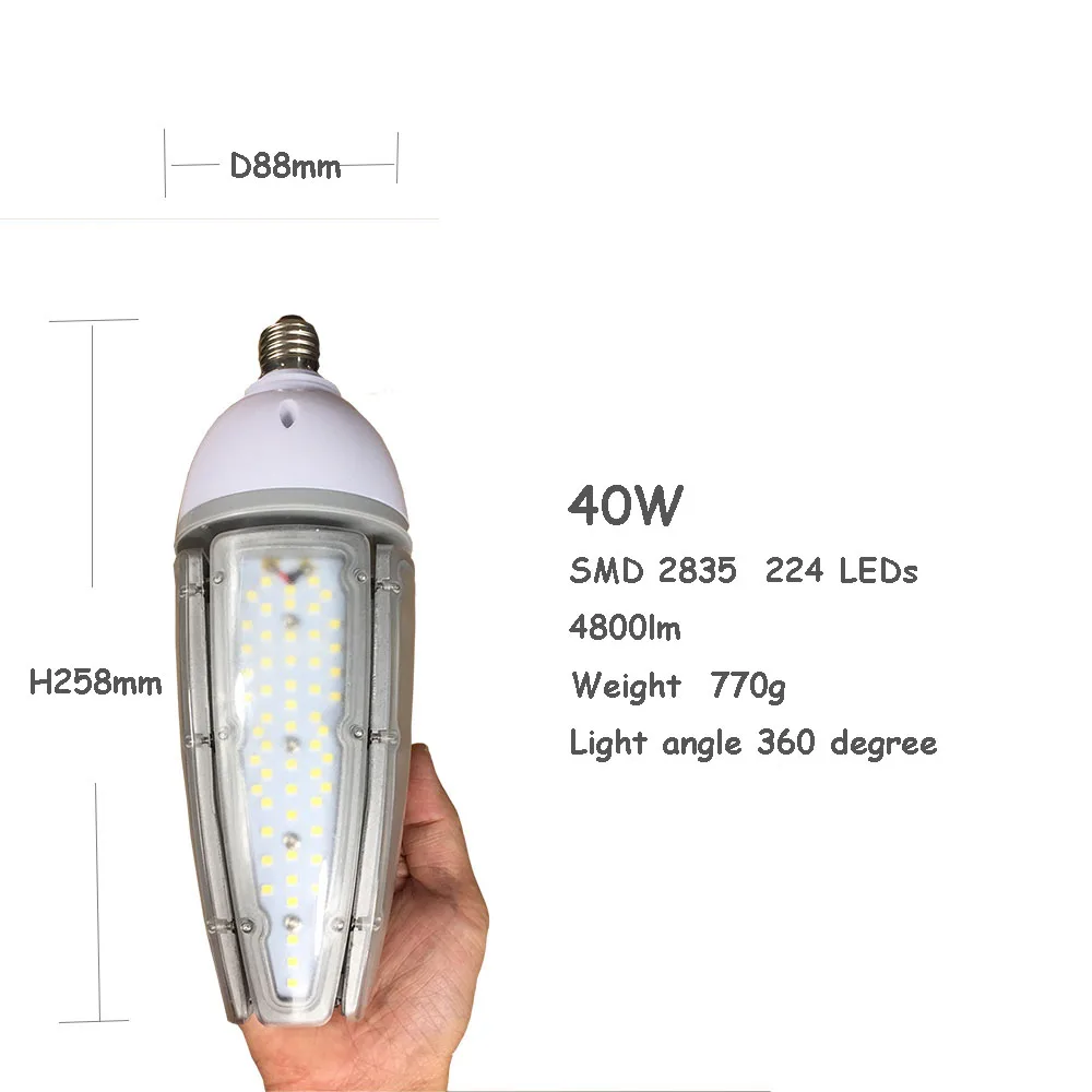 50 Вт Светодиодная лампа-кукуруза IP65 для наружного сада гаража склада заднего