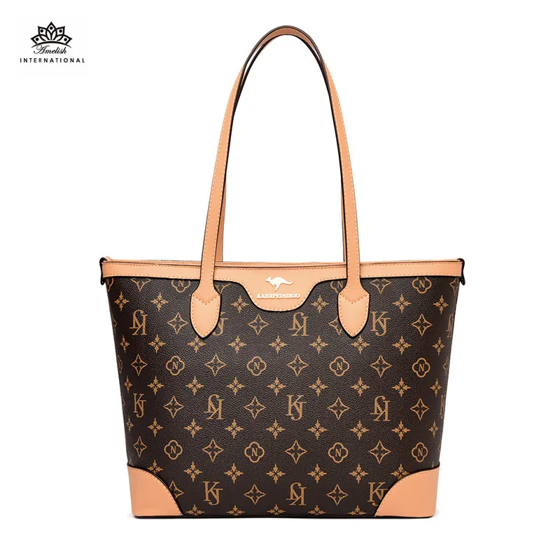 

2022 Vintage Printed Leather Shoulder Bag Luxury Designer Casual Handbag Quality Top Handle Bags for Women Crossbody Day Clutch