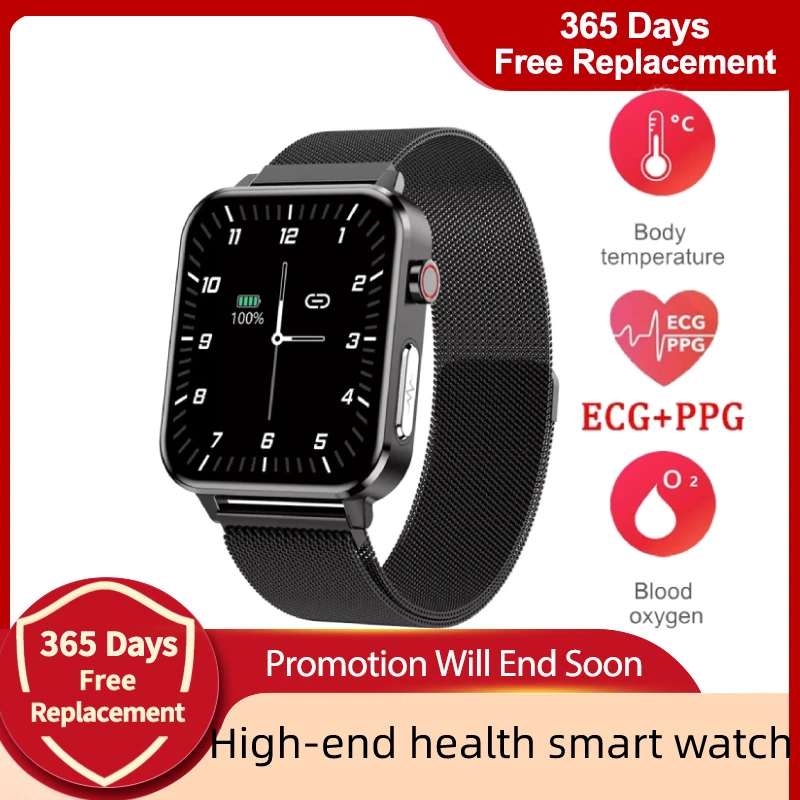

Смарт-часы мужские, ЭКГ, ФПГ, измерение артериального давления, пульсометр, фитнес-браслет, водостойкие IP68, спортивные Смарт-часы для IOS, Android ...