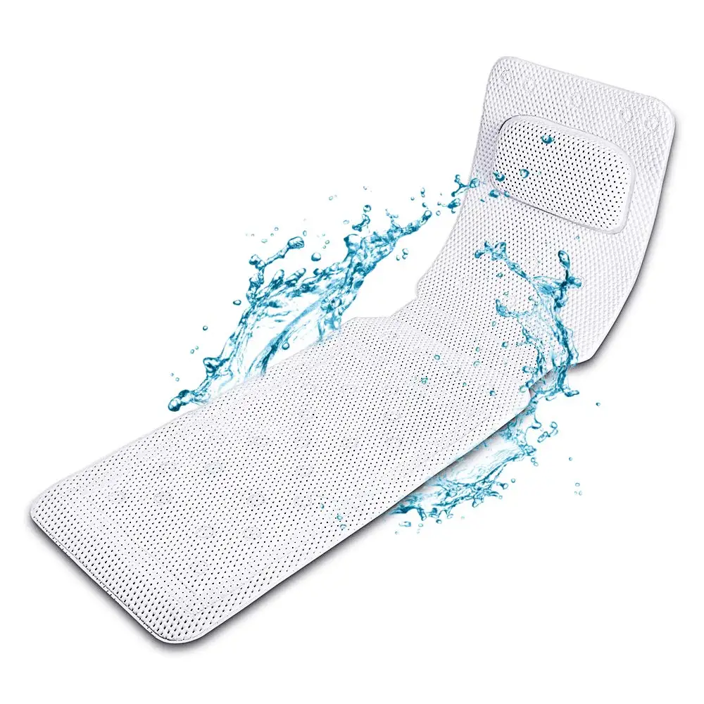 

Full Body Bath Pillow Mat Non-Slip Luxury Spa Cushion,Bath Pillows for Tub Neck and Back Support, Large Non Slip Suction Cups