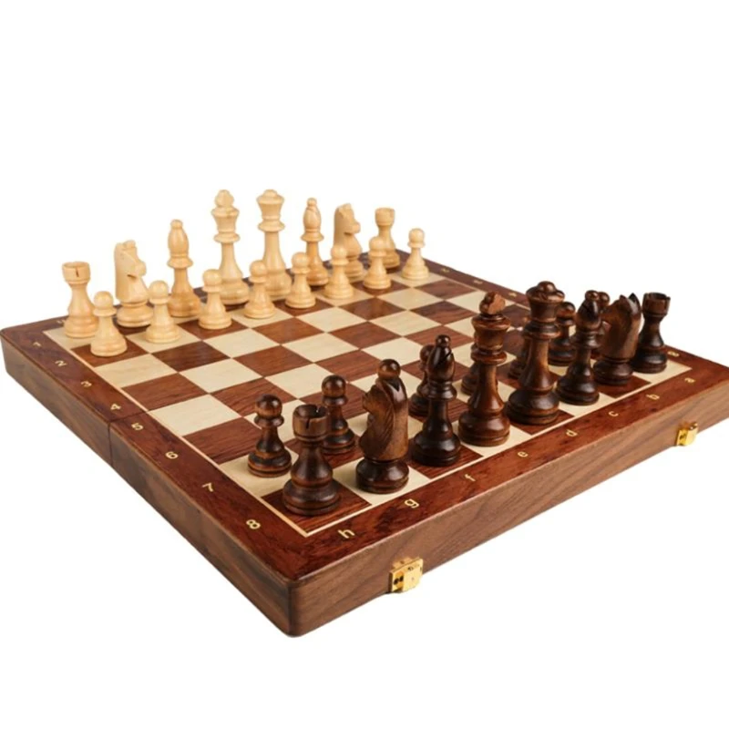 

Новинка 2021, набор шахматных массивов из дерева, большая детская деревянная складная шахматная доска