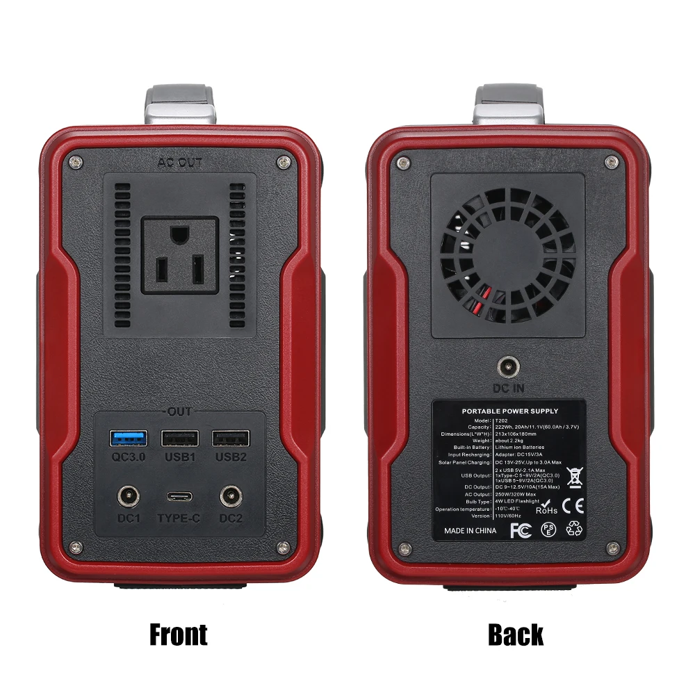 Портативный источник питания 200 Вт генератор солнечной энергии 6000 мАч