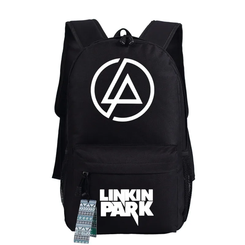 Linkin Park Холст Печати Рюкзак Сумка Унисекс Печать Моды Школьные Сумки Студенты Подростки Косплей Подарки Модный Путешествовать Спорт Уличный Кемпинг - Цвет: Style 2