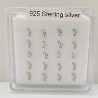 925 sterling silver crystal nose stud fashion indian nose piercing body jewelry 20pcspack