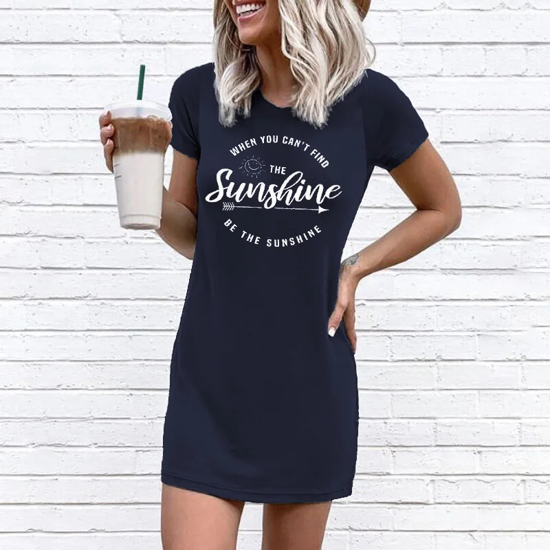 

Party Dress Sunshine Letter Print Gothic Clothes Plus Size Women Preppy Style Letter Women Clothes 2018 Casual Girls Club