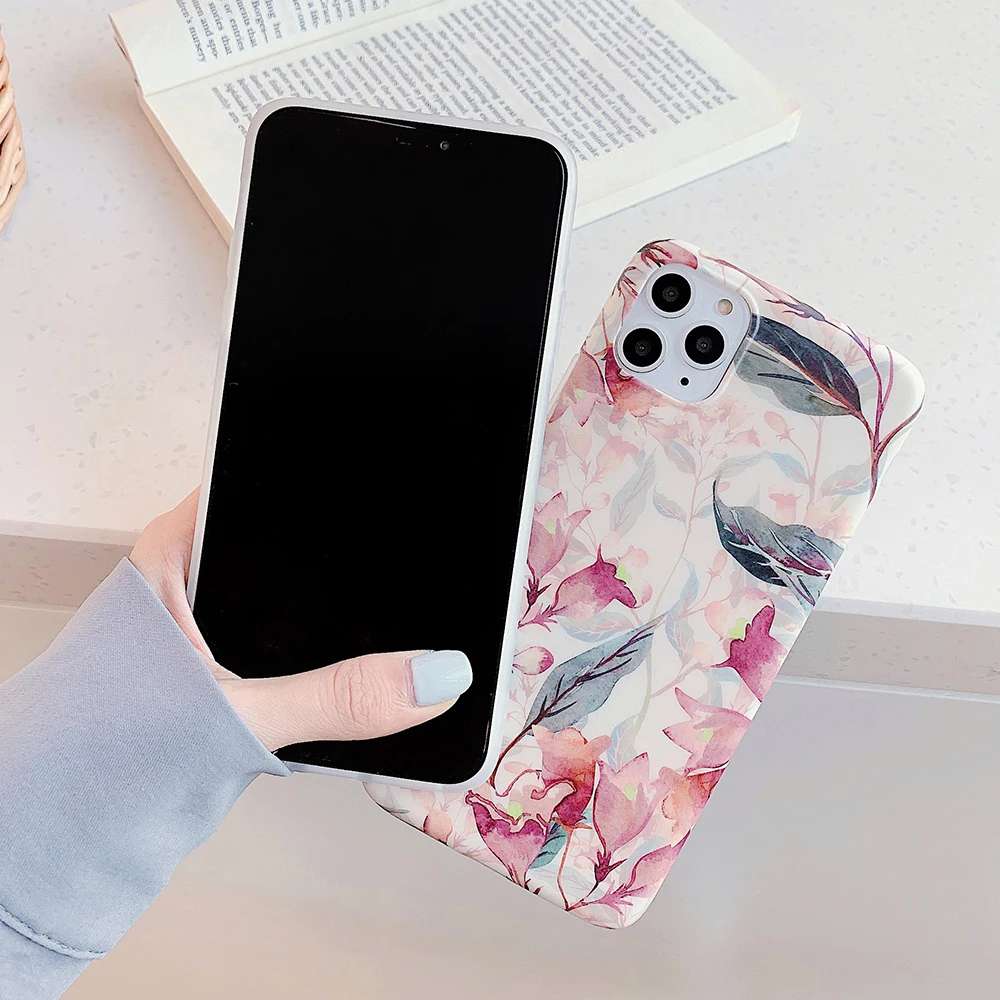 LOVECOM винтажные красочные чехлы для телефонов с изображением цветов для iPhone 11 Pro Max XS Max XR 6 6S 7 8 Plus X XS мягкая IMD задняя крышка с цветочным рисунком Coque