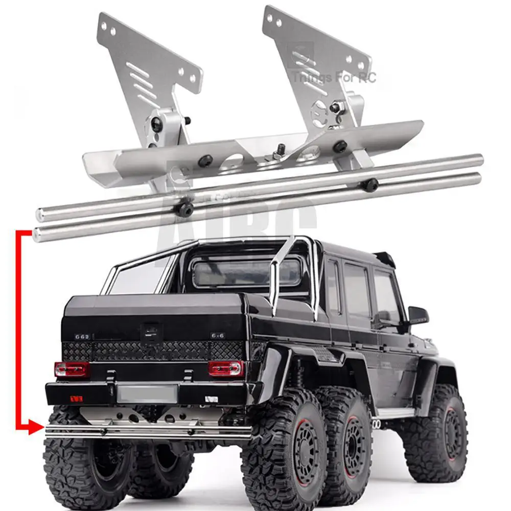 Djrc Silver Metal Rear Bumper For 1/10 Rc Car Trax Trx4 G500 Trx6 G63 Upgrade Parts | & Accs