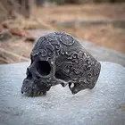 Уникальное мужское кольцо с цветочным узором и черепом в готическом стиле панк 316L кольца из нержавеющей стали для мужчин хип-хоп Рок Байкерская Бижутерия Подарки