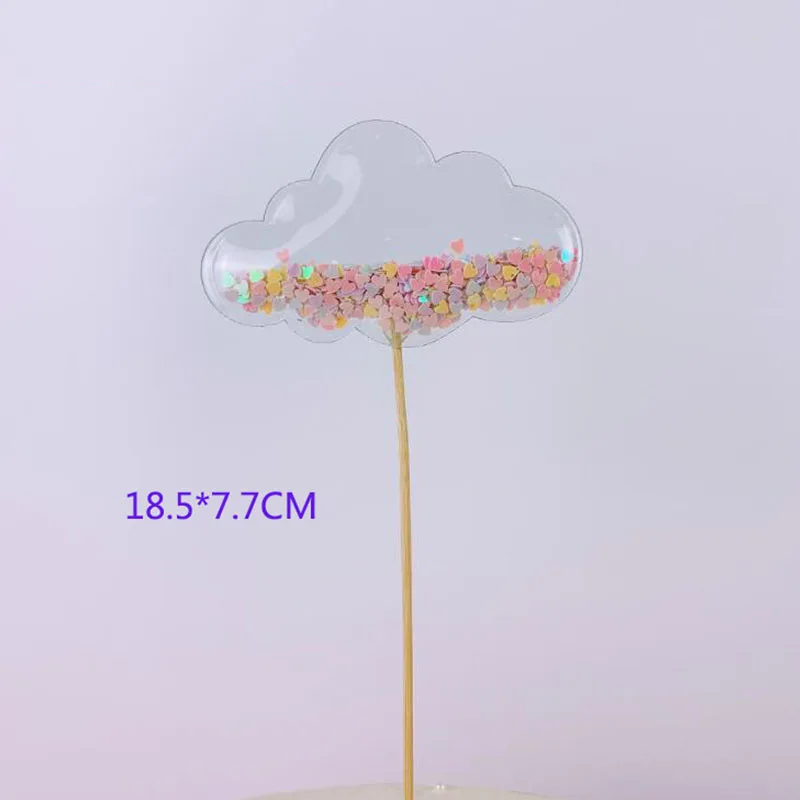 7 Bling Fairy PVC Cake Topper Unicorn Love Crown Cloud Shiny Flamingo Cupcake Topper for Wedding Birthday Party Cake Decorations - Цвет: 7