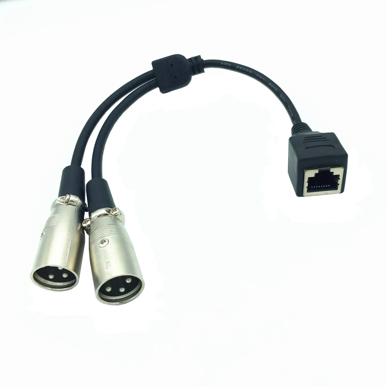 2* XLR 3 Pin Male To RJ45 Female Network Adapter Short Connector Cable 25cm | Компьютеры и офис