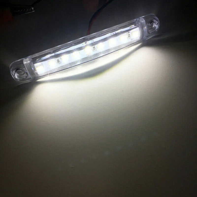 10pcs White 9 LED Car Side Lights Marker Tail Turn Signal Lamp Waterproof Indicator Trailer Truck Light System | Автомобили и