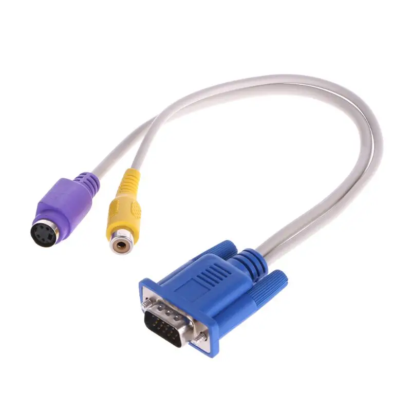 

HOT VGA Male to TV S-Video RCA AV Converter Cable Adapter T21A