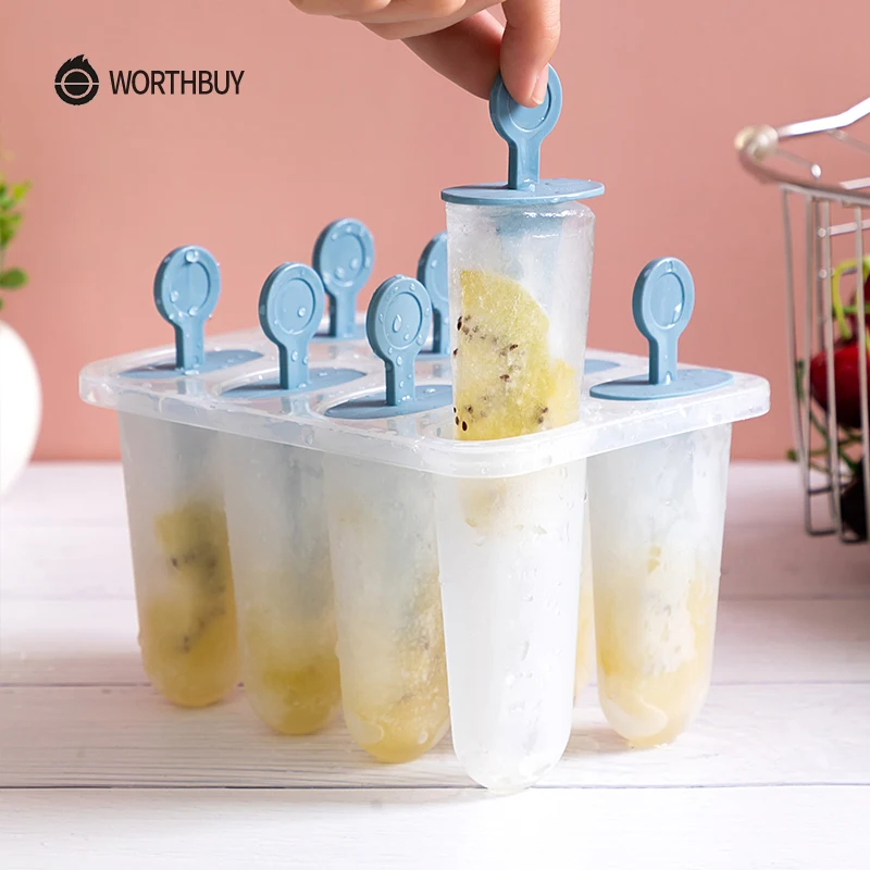 WORTHBUY 8 сеток форма для мороженого с палкой пластиковый кубик льда эскимо детей