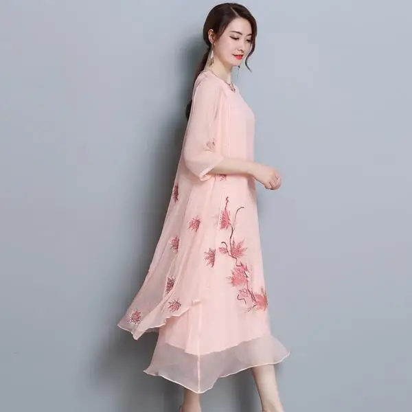 Натуральный шелк комплект из 2 предметов платье с кардиганом для женщин 2019 дизайн