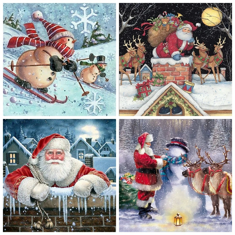 

5d DIY бриллиантовый рисунок Рождество Санта-Клаус, вышивка крестиком, полная квадратная/Круглая Мозаика, 3D вышивка, домашний декор, вышивка, п...