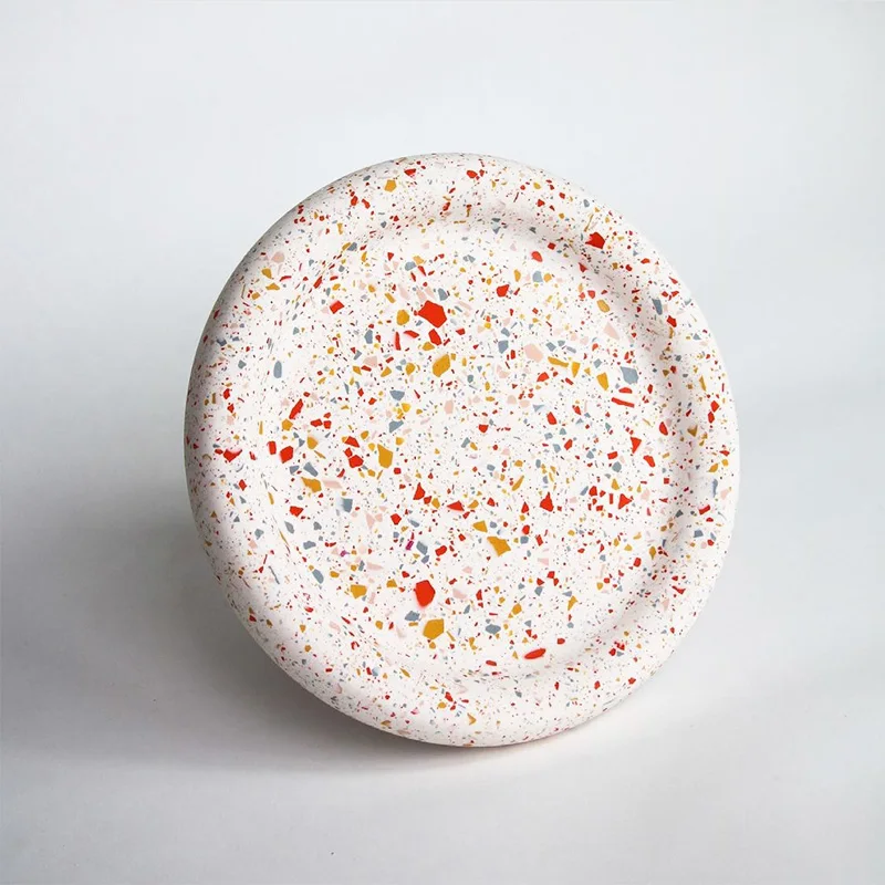 

Форма для подноса Terrazzo, силиконовые формы для бетонной посуды, Круглый цементный Декор ручной работы, форма для подсвечника