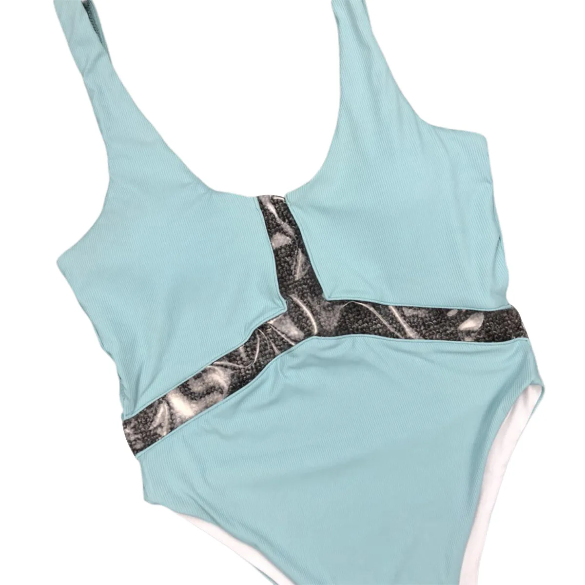 

Meihuida Women's One-piece Bikini Swimsuit Stylish Sexy Patchwork Bathing Suit with Chest Pad Solid Color