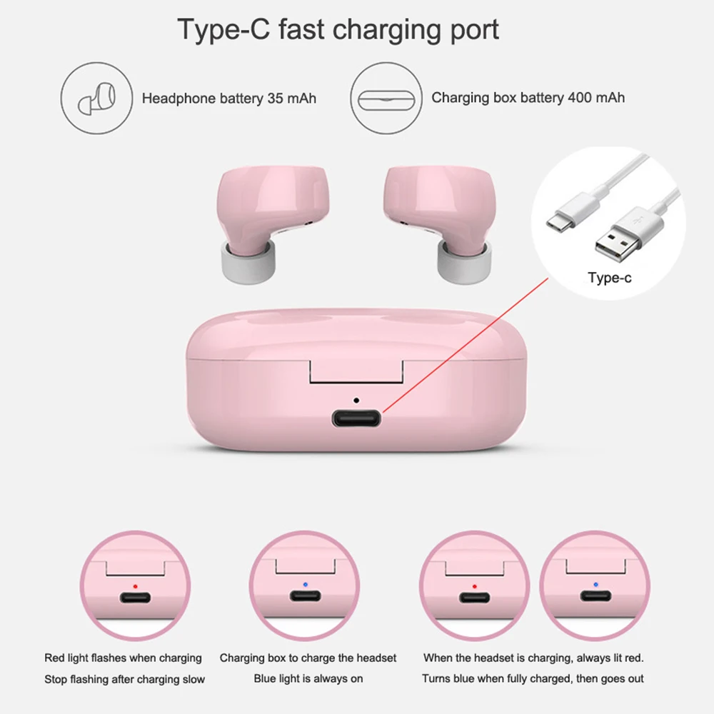 

Macaron TWS 5.0 Bluetooth wireless earphones Earbuds Bluetooth Headphones Touch Handsfree Stereo Waterproof With Charging box
