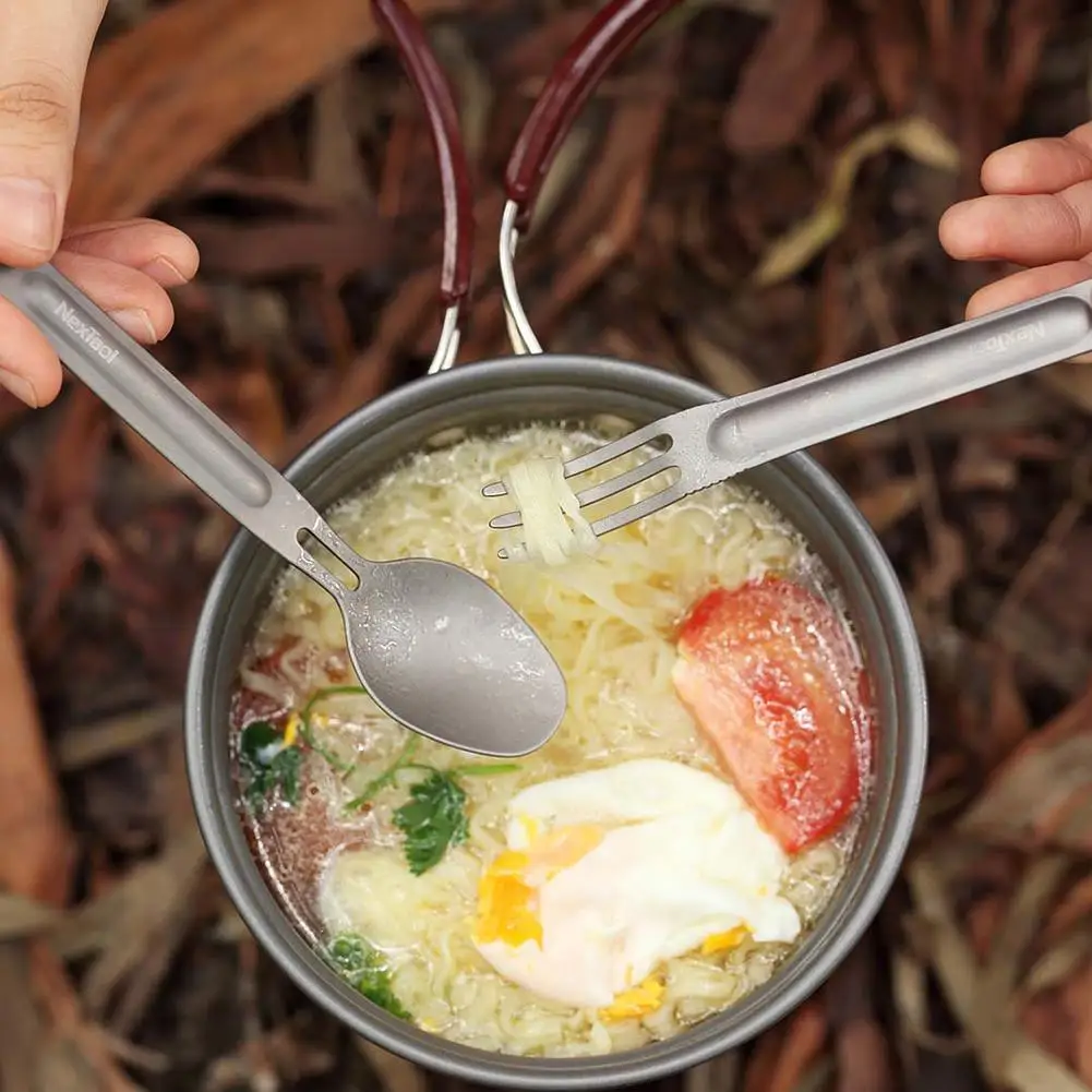 1/2 шт набор столовых приборов Титан Открытый Кемпинг Пеший Туризм Пикник ложка