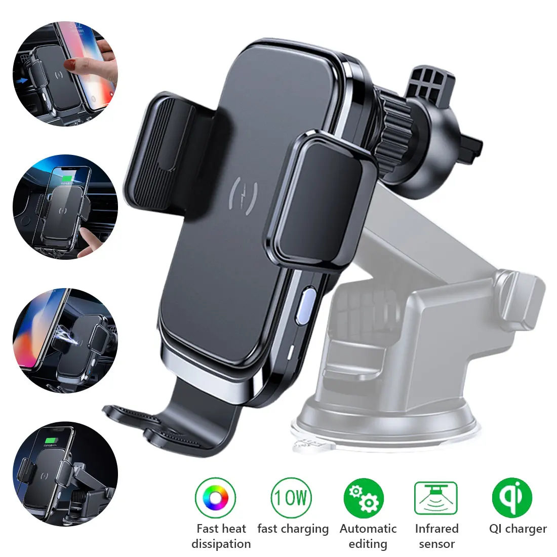 15 Вт Qi быстрой зарядки Автомобильный держатель для телефона на магните