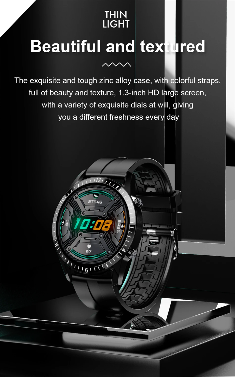 

LISM New Smart Watch Full Touch Screen Sport Fitness Watch IP68 Waterproof Bluetooth Connection For Android ios smartwatch Men