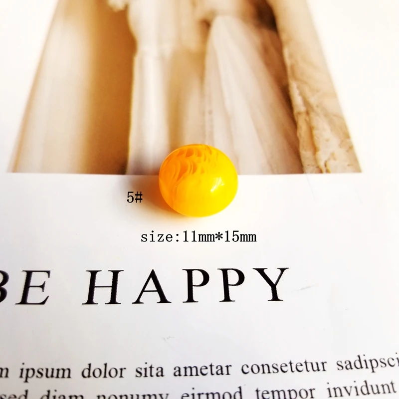 Японские и южнокорейские желтые бусины текстурные круглые овальные плоские