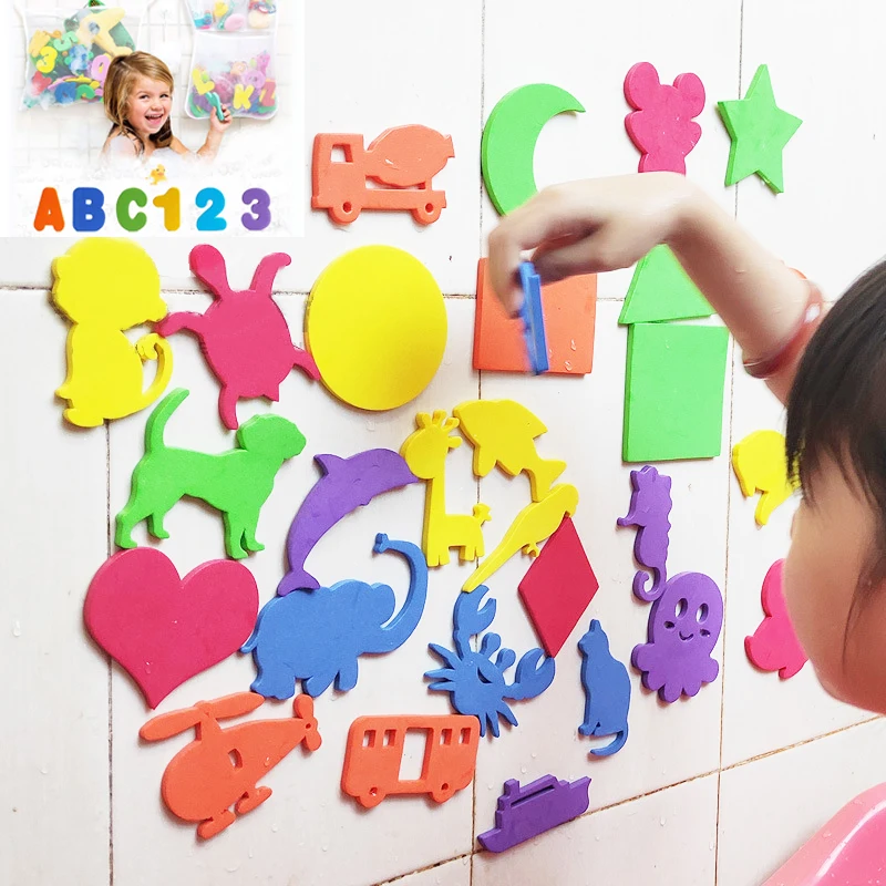 

Bathtub Bathroom Toys Animals Alphanumeric Letter Puzzle BathToys EVA Education Learning Foam Fish Water Bathing buble Float Toy